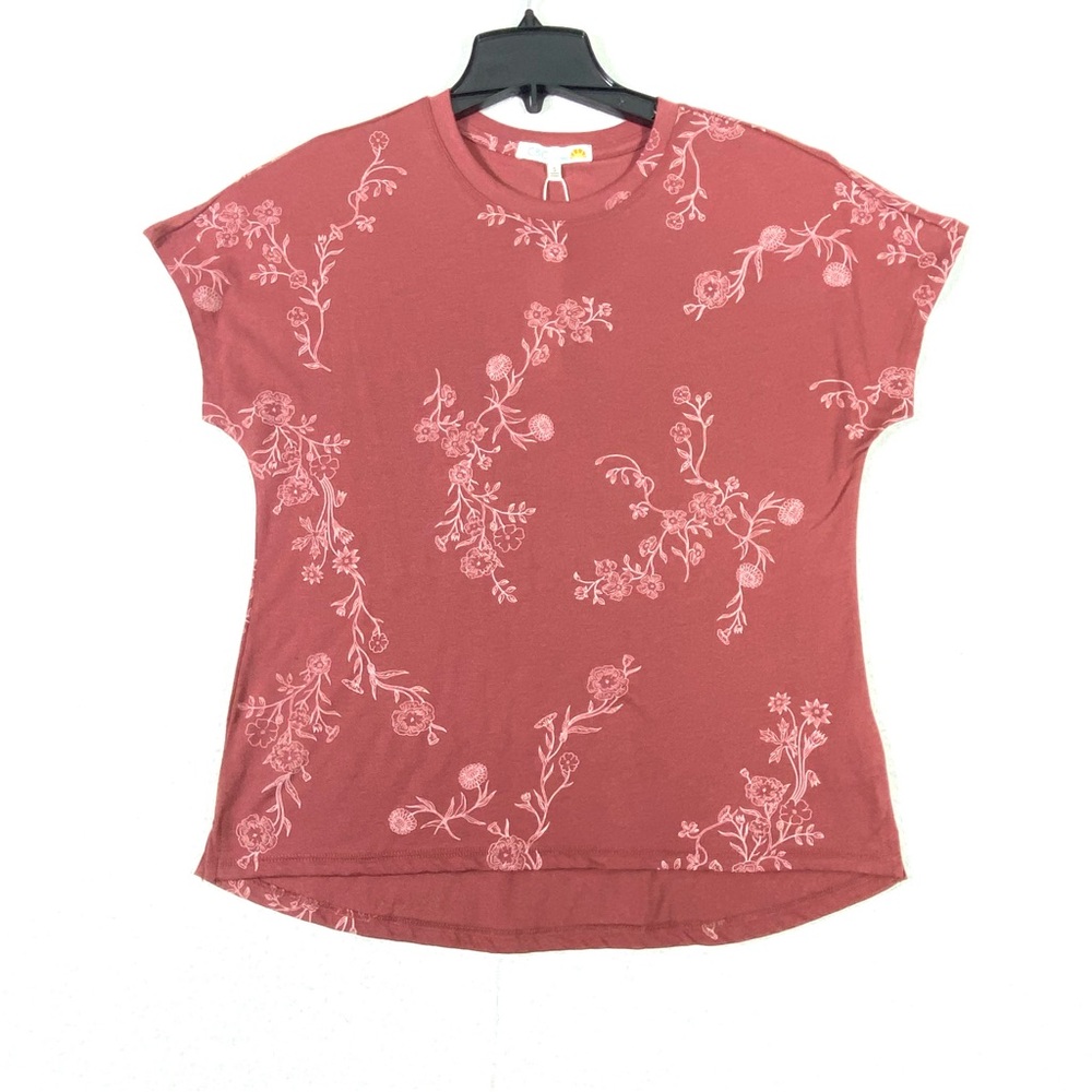 C&C California Camille Floral Tee Women's S Rose Short Sleeve Crew Neck NWT
